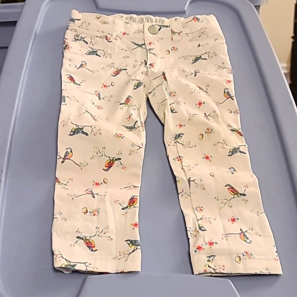 2T skinny fit bird art jeans